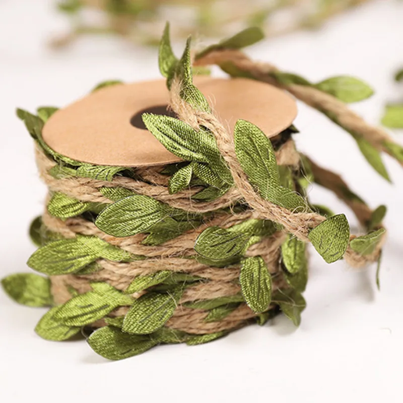 

5m/roll Simulation Leaf Rattan Handmade DIY Hemp Rope Rattan Home Decoration Materials Wedding Holiday Party Decorations