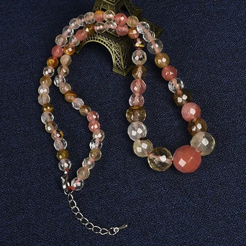 

Cool color Natural and charming scheme Add a smooth jeweled shape Watermelon Tourmaline Jasper Necklace