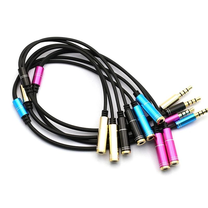 10 pcs Headphone Adapter Splitter Audio Cable 3.5mm Male to 2 Female