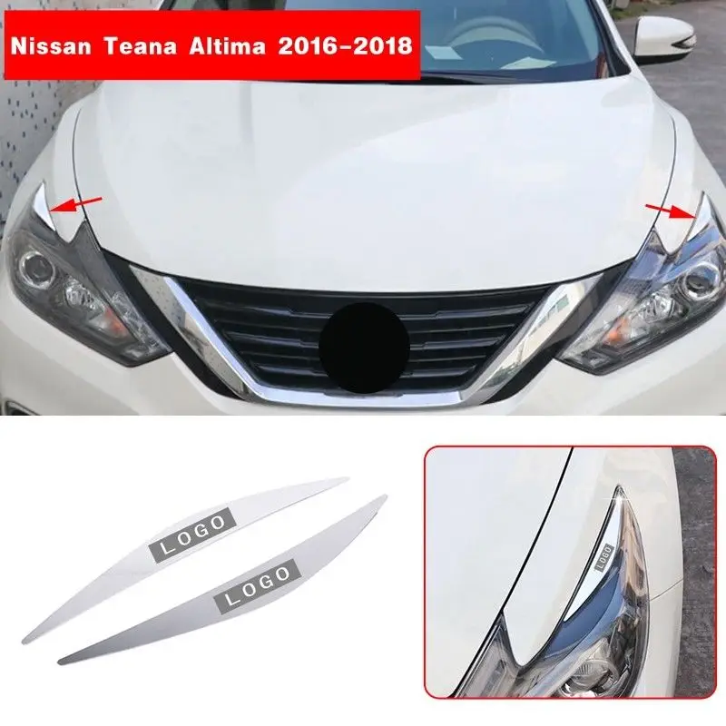 Steel Chromium Styling Front Headlight Eyelid Eyebrow Cover Trim For Nissan Teana Altima 2016-2018 Exterior Parts New Fashion Steel Chromium Styling Front Headlight Eyelid Eyebrow Cover Trim For Nissan Teana Altima 2016-2018 Exterior Parts New Fashion
