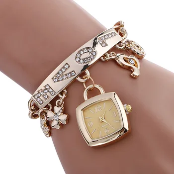 

2020 Arrival Special Offer Fast-selling Fashion Alloy Diamond-inlaid Pendant Bracelet Watch For High-end Ladies