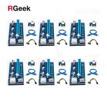 6 шт. 006c USB 3.0 pci-e Express 1x 4x 8x 16x Extender Райзер адаптер карт SATA 15pin штекерным 6pin мощность кабель