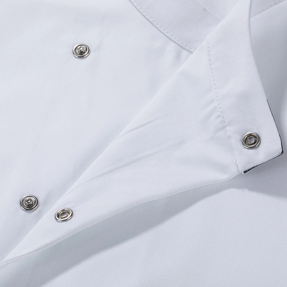 sanxiaxin quality unisex Short sleeved Food Service restaurant uniform hotel Kitchen Work Jacket White black work clothes men