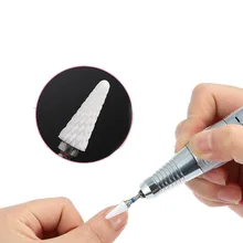 Керамическое пламя ногтей сверло 3/32 ''Cuspidal точильный камень с головкой для омертвевшей кожи Маникюр, Полировка Ногтей Педикюр резак машина инструмент