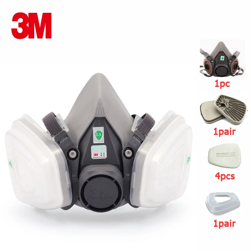 

9-in-1 suit 3M 6200 Half Face Dust Mask with 603 Adapter for Factory Construction Spray Paint Dust 5N11 Particulate Filters