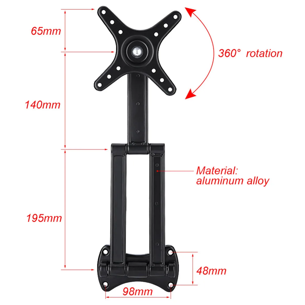 Настенный кронштейн для телевизора, настенный кронштейн для телевизора, наклонное поворотное крепление, подставка, держатель для 10-27 дюймов, плоский телевизор, светодиодный ЖК-экран