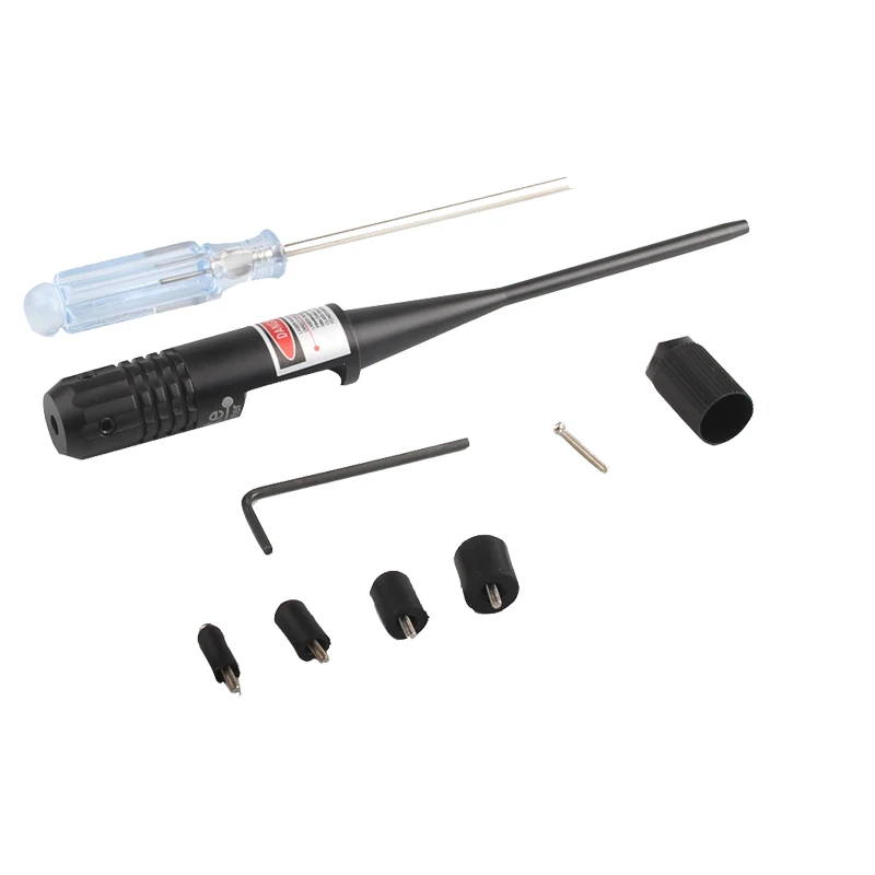 

Boresighter Kit Red Laser Bore Sight Laser Collimator Kit 0.22 - 0.50 Caliber 4 Adjustable Adapters Rifles Laser Scope 40-0001