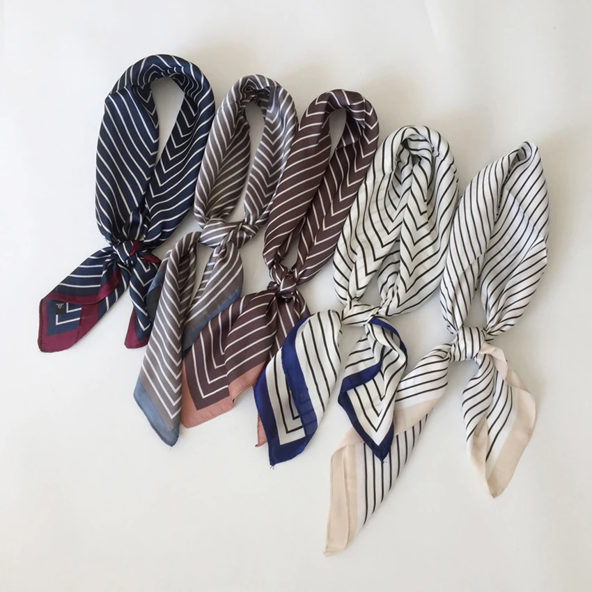 

Women fashion silk scarf chiffon Square Cravate Scarves Little Head Neck Hair Tie Band Multi-Color Neckerchief for girl's gift