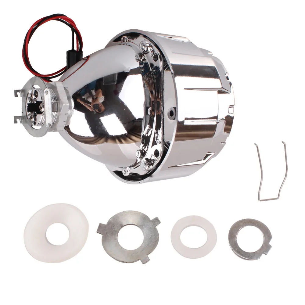 

Free Shipping 2.5" Mini HID Projector Kit Lens Car Hi/Lo Headlights Shroud H1 H4 H7 Car Styling