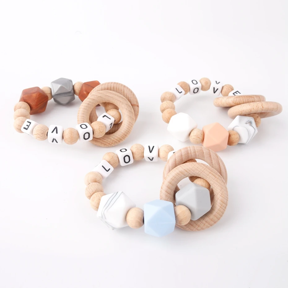 Let's make BPA Free 1 шт браслет на заказ название ювелирные изделия силиконовые бусины