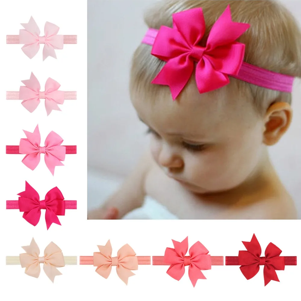 

40pcs/set Baby Kids Girls Mini Bowknot Hairband Elastic Headband Dropshipping newborn baby girl headbands hairband wedding