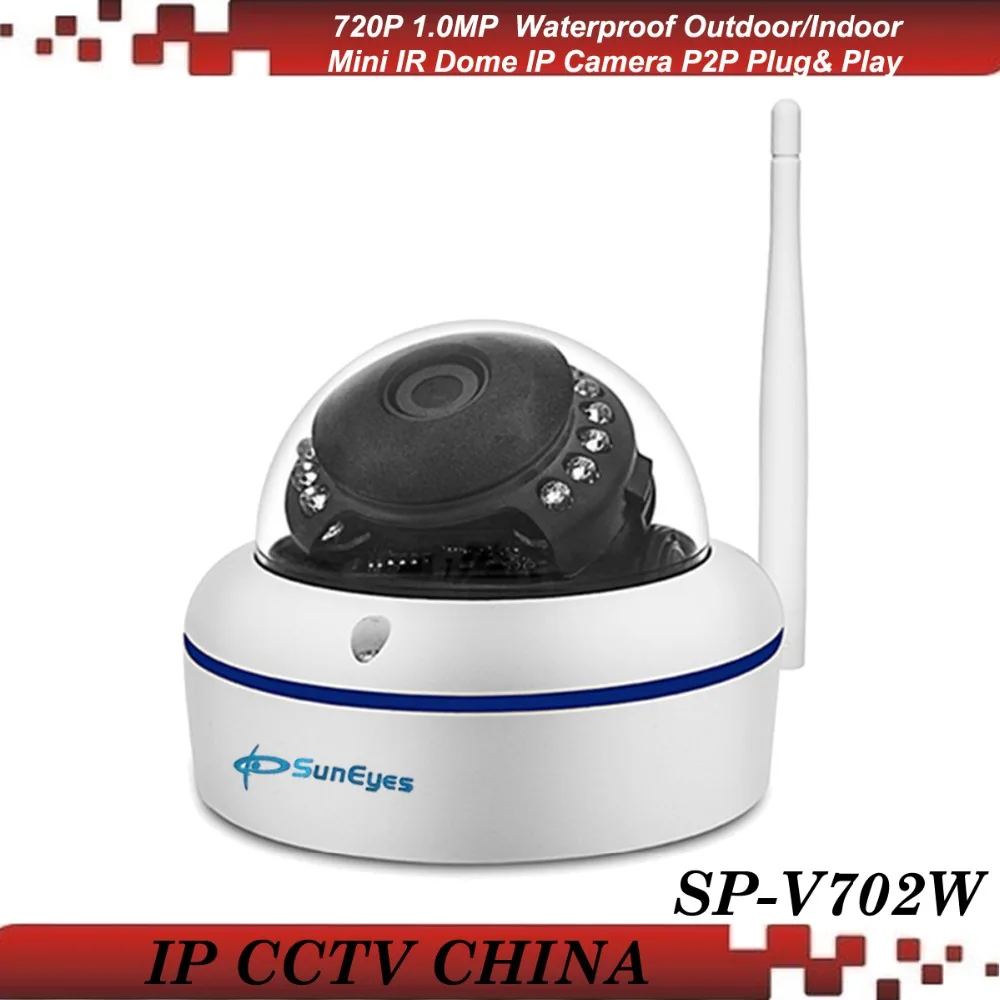 SunEyes SP-V702W 720P HD Mini Dome IP Camera Outdoor Wireless Wifi Weatherproof ONVIF and RTSP with Free P2P Metal Alloy Case