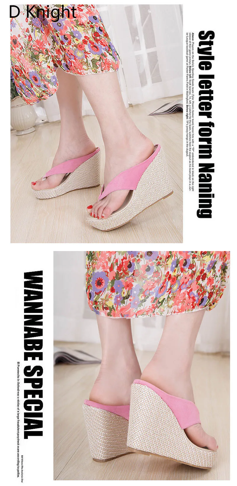 Bohemia Summer Platform Wedges Sandals Comfortable Slip On Slippers Black Red Pink Flip Flops Wedges Heels Sandalias Plataforma (16)