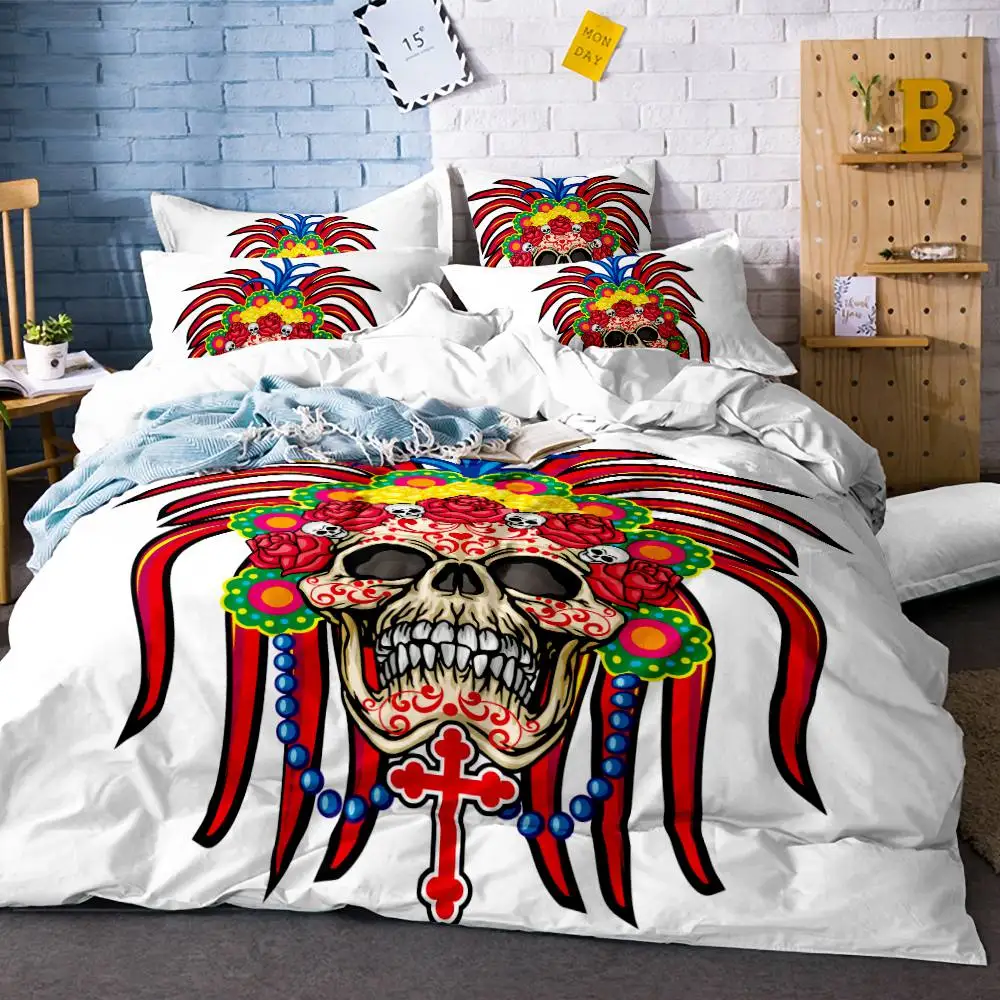 Buy Skull Bedding Set Home Textile Queen King Size Bed