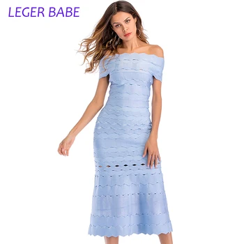 

New Summer Hollow Out Slash Neck Women Dresses Patchwork Elegant Party Maxi Bandage Dress Off Shoulder Long vestidos