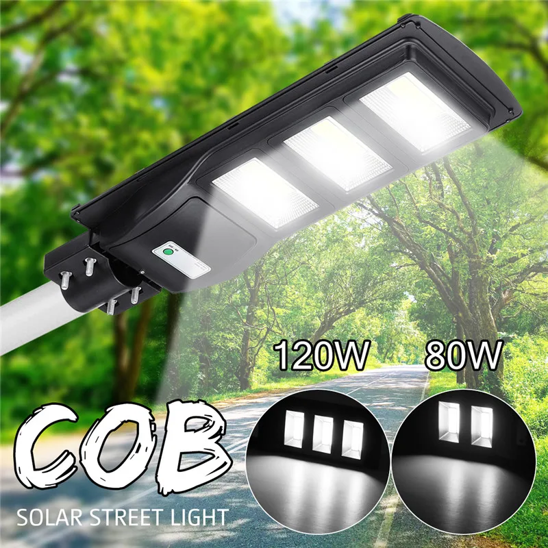 80W 120W LED Straat Solar Light Waterdicht Motion Sensor Muur Buitenverlichting Noodverlichting Zonne-energie Straat lamp