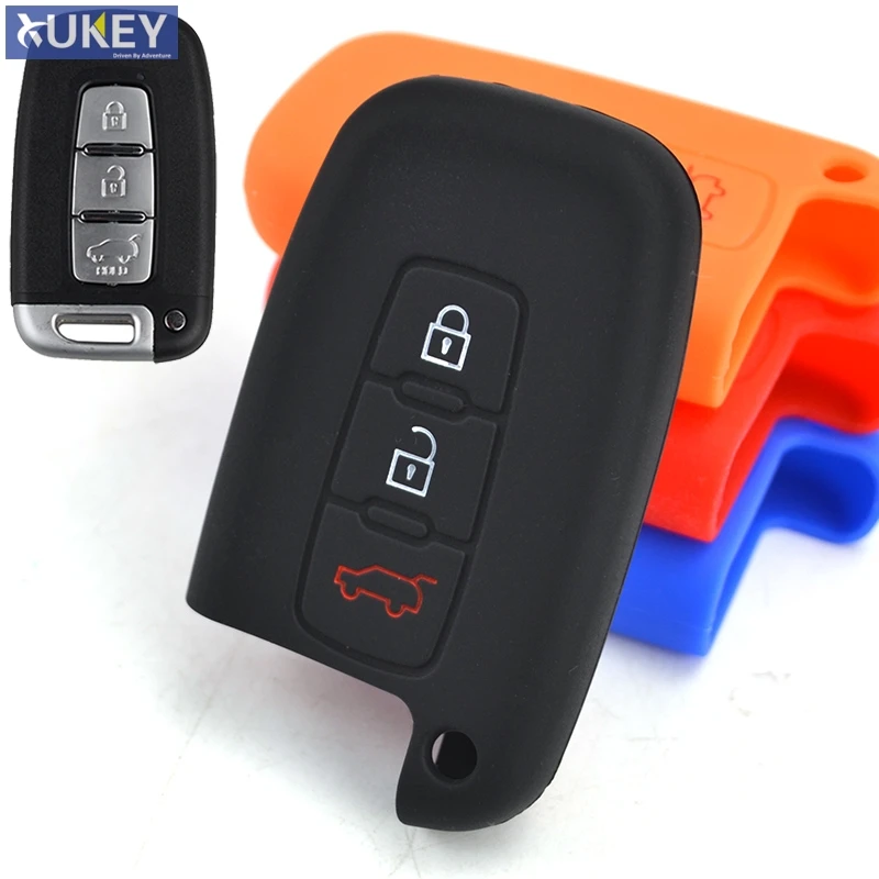 

3 Button Silicone Remote Key Cover Case Fob For Hyundai Equus Genesis Veloster for KIA Sportage Optima Soul Azera Sorento