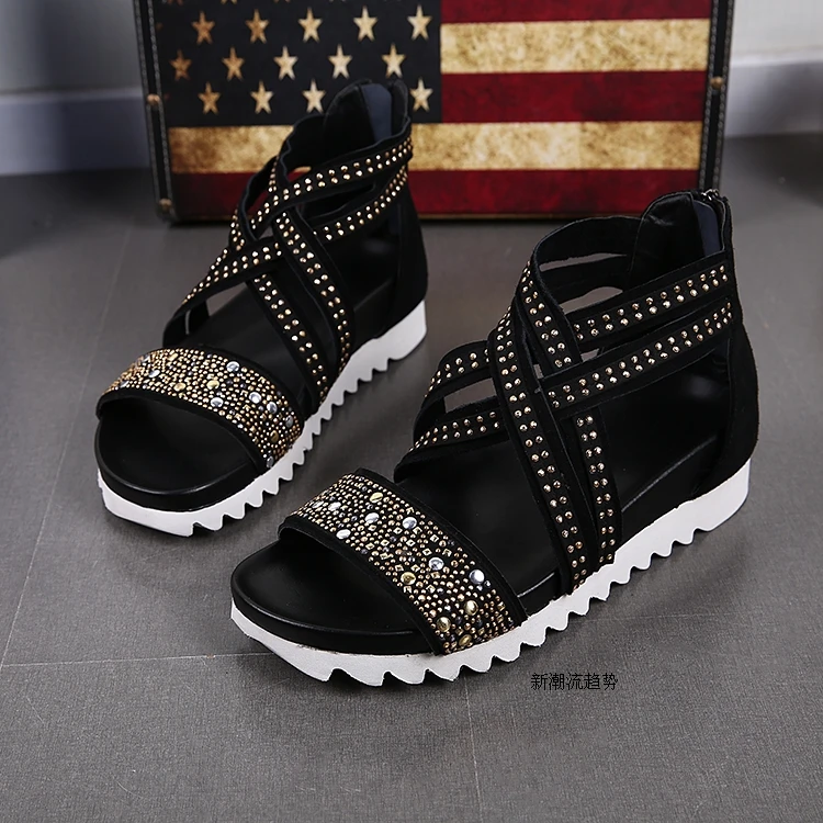 cross strap flat shoes