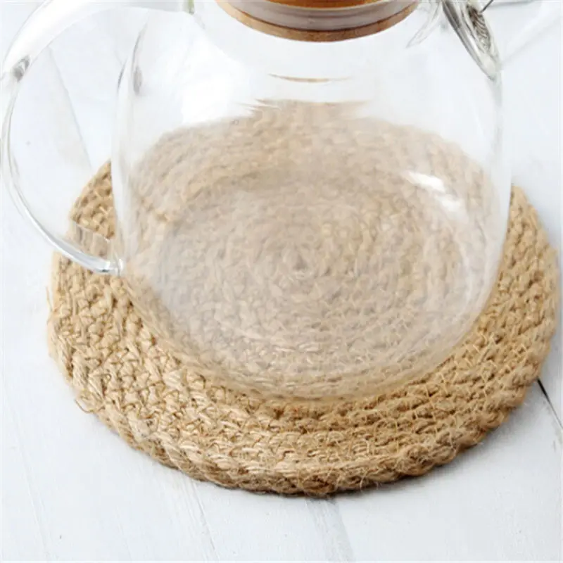 حار بيع الروطان المفارش القش قاعدة الأكواب طاولة طعام حصيرة الحرارة العزل وعاء حامل الخوص شرب كوستر اكسسوارات المطبخ