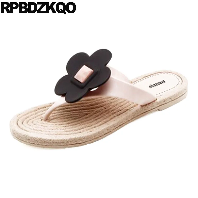 Flor Mujeres Linda Black Grande Talle Casual Flower Kawaii 2018 Suave Zapatos Plano El Las Flower Flower Plastico Ponerse Punta Gelatina Abierta Verano red Sandalias Plana Diapositivas De pink Diseñador P8YA8qE