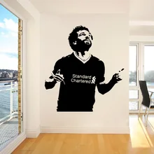 Salah Footballer Wall Decal Room Decoration Liverpool Soccer Vinyl Sticker Mural Home Decor Bedroom Livingroom Art Poster W349