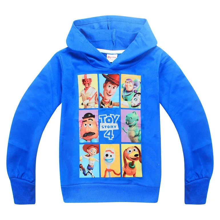 Коллекция года, Детская толстовка с капюшоном «История игрушек мультфильма 4» для мальчиков и девочек, толстовка с принтом Базза Лайтера Вуди футболка весенне-осеннее пальто для малышей - Цвет: blue