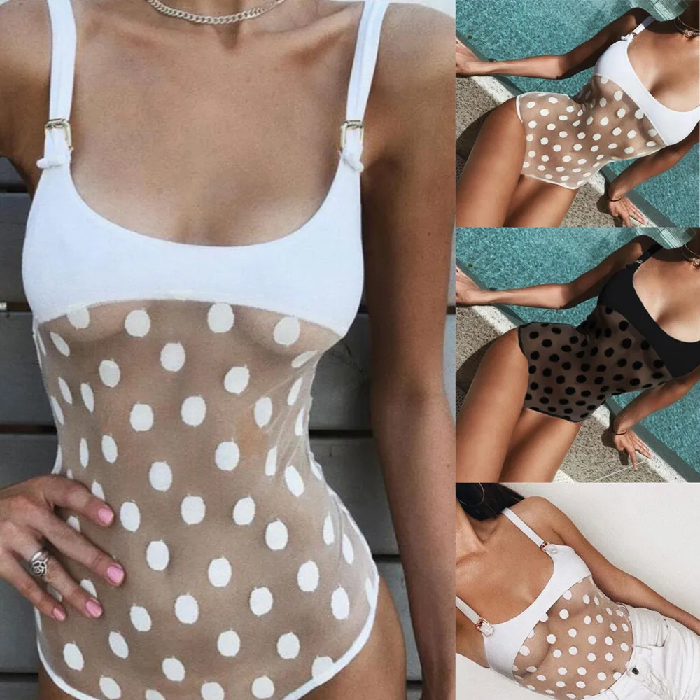 

Womail Women Dot Push-Up Padded Bra Beach Halter Bikini Set Swimsuit Swimwear bathing suit women high waist sexy bikini set @1