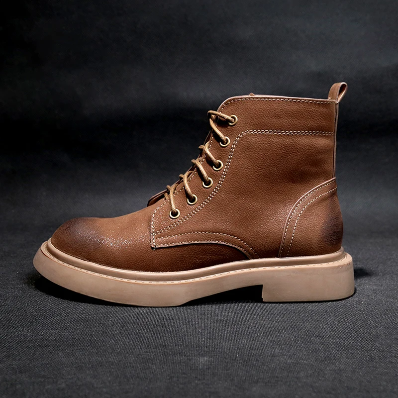 Tangnest Women Ankle Boots Lace Up Classic Short Cowboy ...