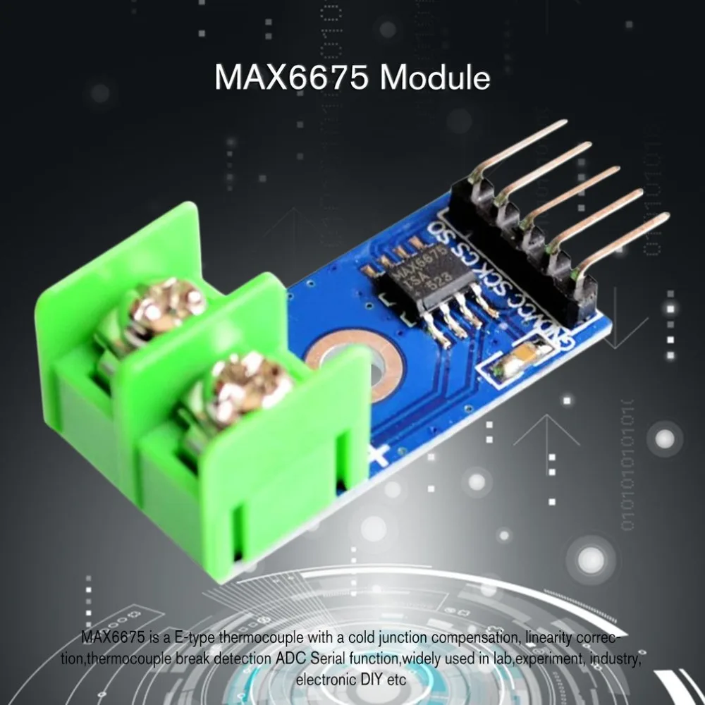 

MAX6675 E-Type Thermocouple Temperature Sensor Thermometer Temp Module Kit Board Probe for Arduino 0C-1024C Electronic DIY