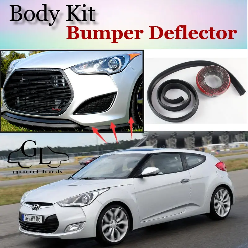 

For Hyundai Veloster Bumper Lip / Front Spoiler Deflector For TopGear Friends to Car Tuning View / Body Kit / Strip Skirt
