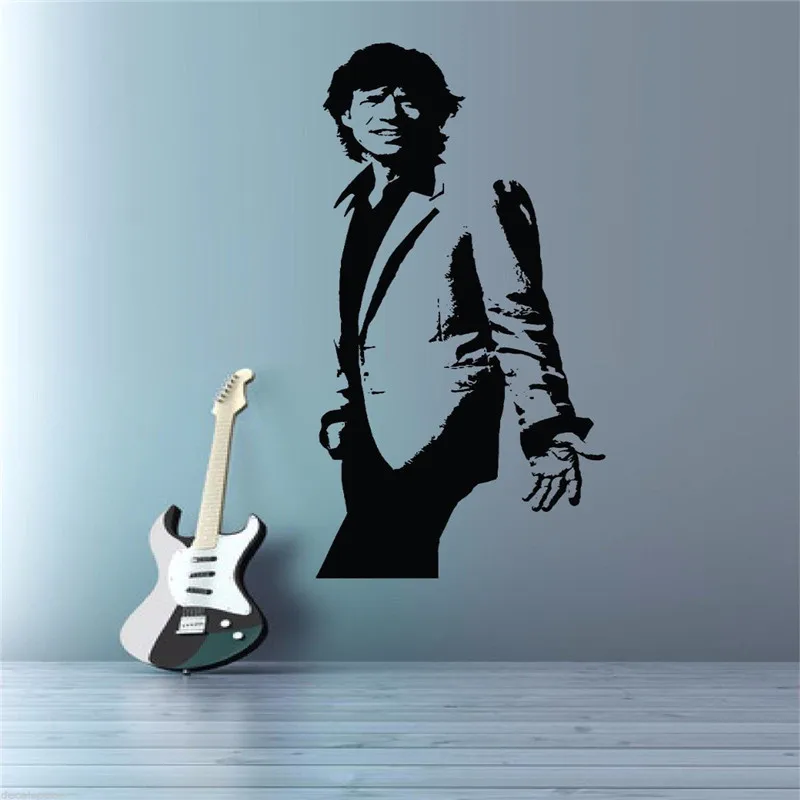 Mick Jagger Silhouette виниловая наклейка на стену современная домашняя Pinturas Murais Съемные