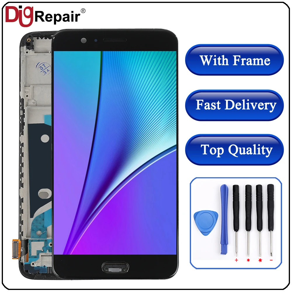 

For Oneplus 5 lcd A5000 LCD Display Touch Screen Digitizer Assembly Replacement Part with bezel frame for Oneplus 5 display New