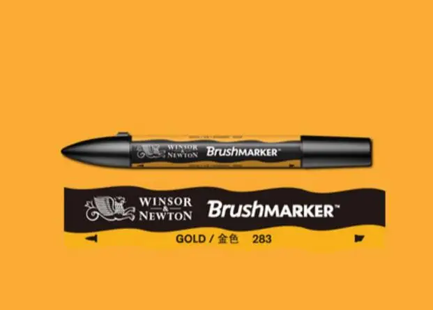 Winsor& Newton кисть Маркер ручки краски на спиртовой основе быстро сохнет красный желтый оранжевый коричневый тон - Цвет: Gold