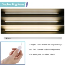 Магнитный USB 38-светодиодный светильник под шкаф бар с сенсорным выключателем Плавная Яркость для домашнего гардероба кафе стор