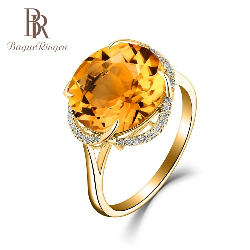Женское кольцо с круглым аквамариновым камнем Bague Ringen ювелирное изделие из
