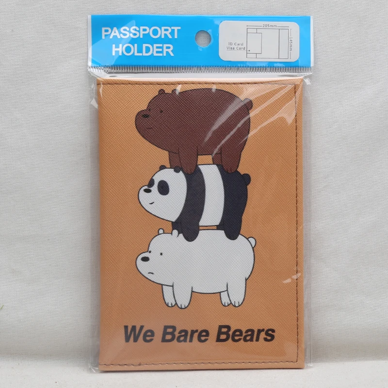 Мультяшная Обложка для паспорта с медведем из искусственной кожи, унисекс, держатель для кредитных карт, модный принт с животными, держатель для паспорта, держатель для Id карт с медведем
