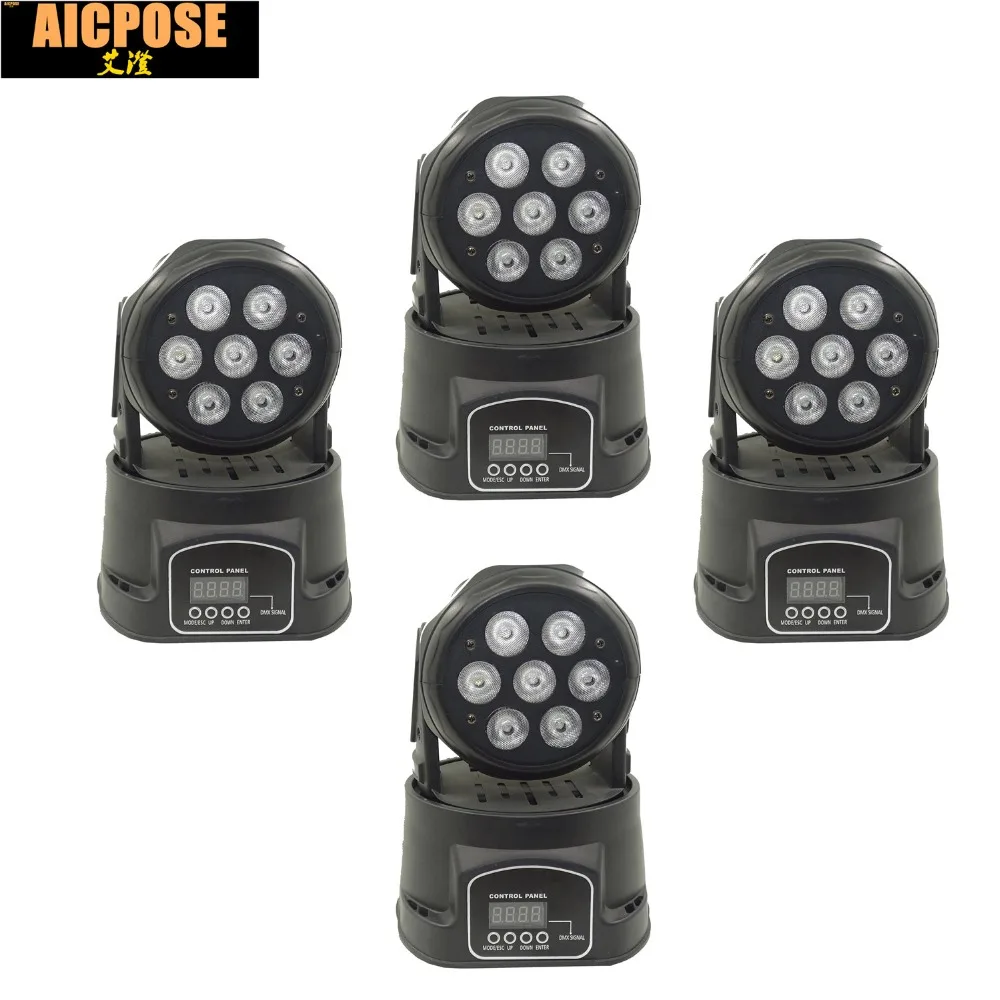 4 шт./лот 7x12 Вт RGBW quad mini led wash движущаяся головка светодиодный сцсветильник свет s