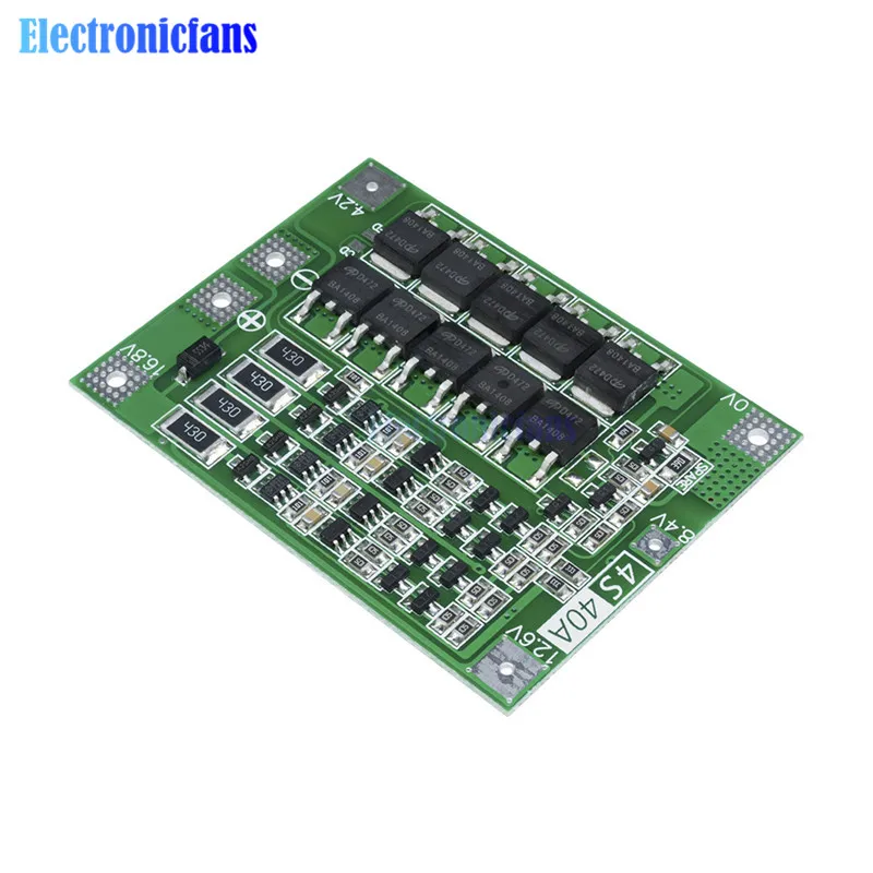 Литий-ионный модуль зарядного устройства литиевой батареи 4S 40A Защитная плата PCB BMS 18650 Lipo сотовый модуль с балансиром для бурового мотора