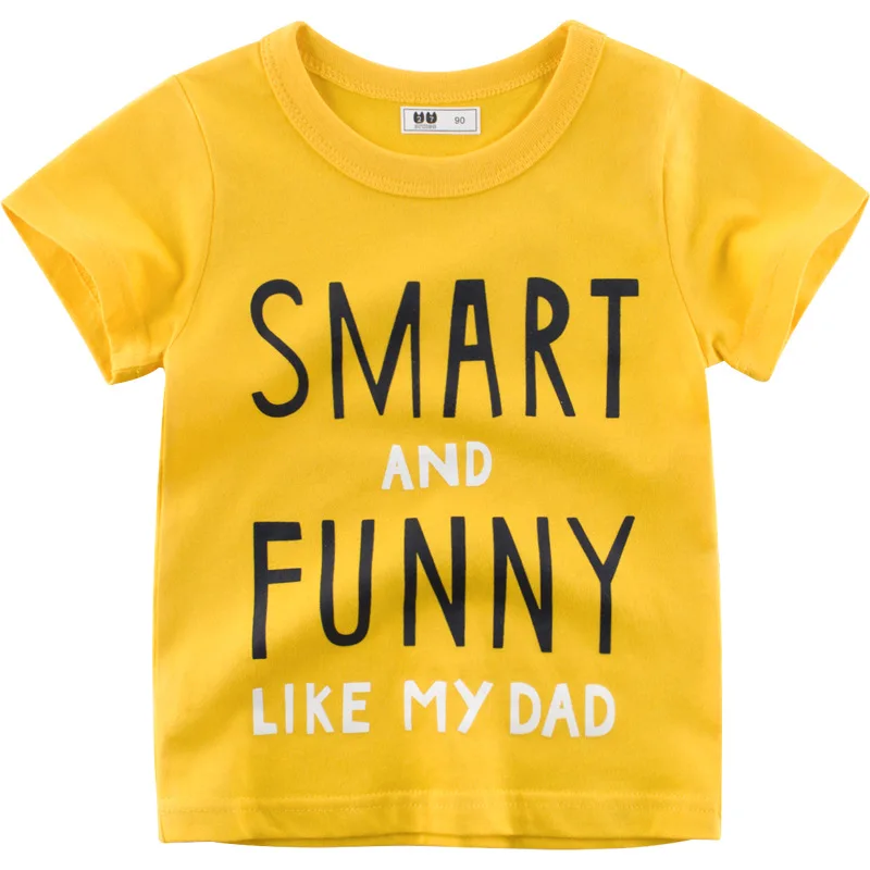 

Letter smart funner print t shirt 3 4 5 6 7 8 year cotton clothing 2019 new fashion summer korean o neck short sleeve boys tops
