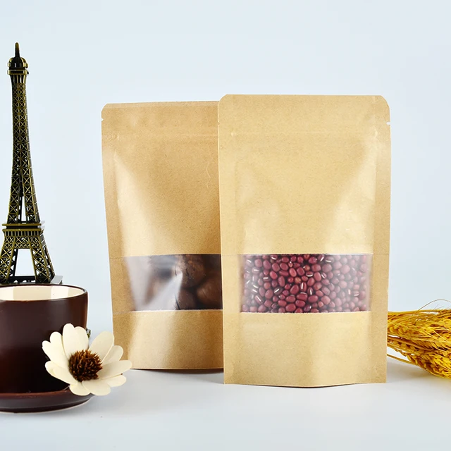 5 Pcs Extra Large Brown Paper Gift Bags 30x40cm Zip Lock Stand Up 5 Pcs Extra Large Brown Paper Gift Bags 30x40cm Zip Lock Stand Up Candy Packaging Bolsas
