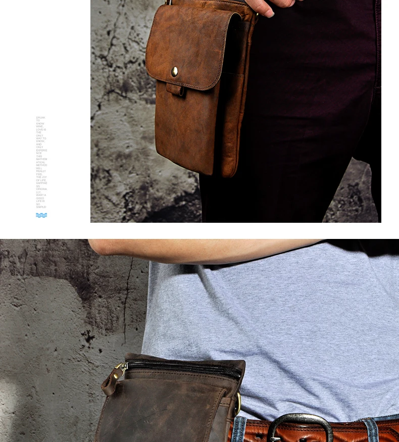 Оригинальная кожаная мужская повседневная многофункциональная модная сумка через плечо Mochila, дизайнерская поясная сумка на пояс, сумка 8302