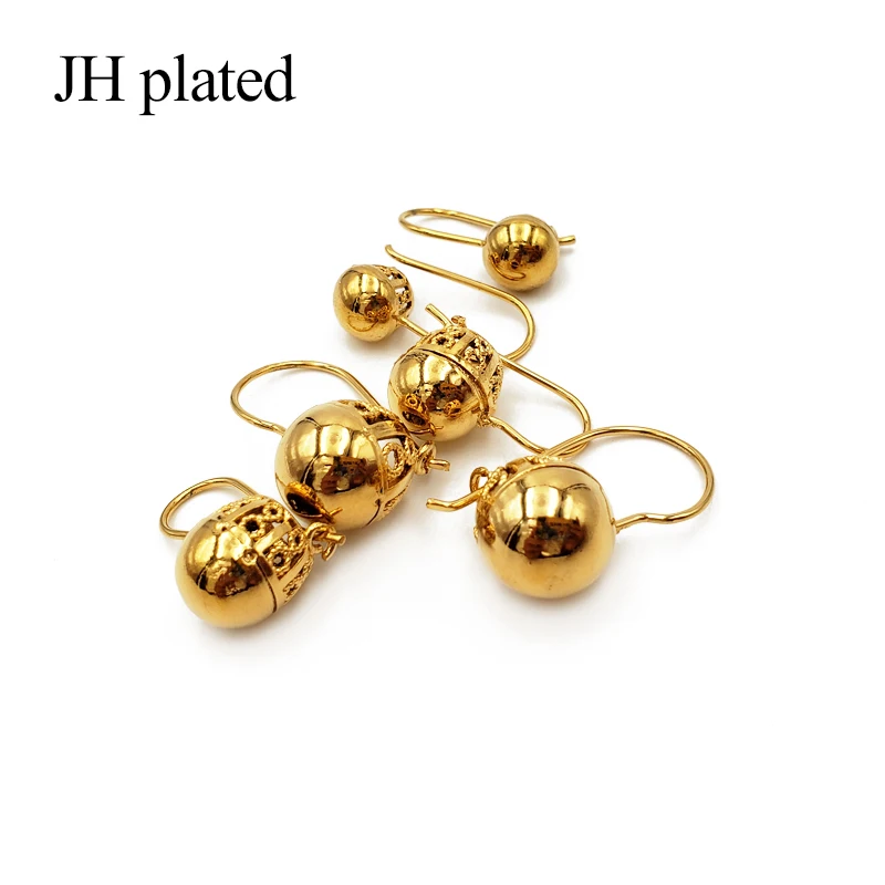 

JHplated 2019 Fashion Ethiopian Middle East African 24K Gold Color Ball small Earring For Women beautiful Jewelry Gift