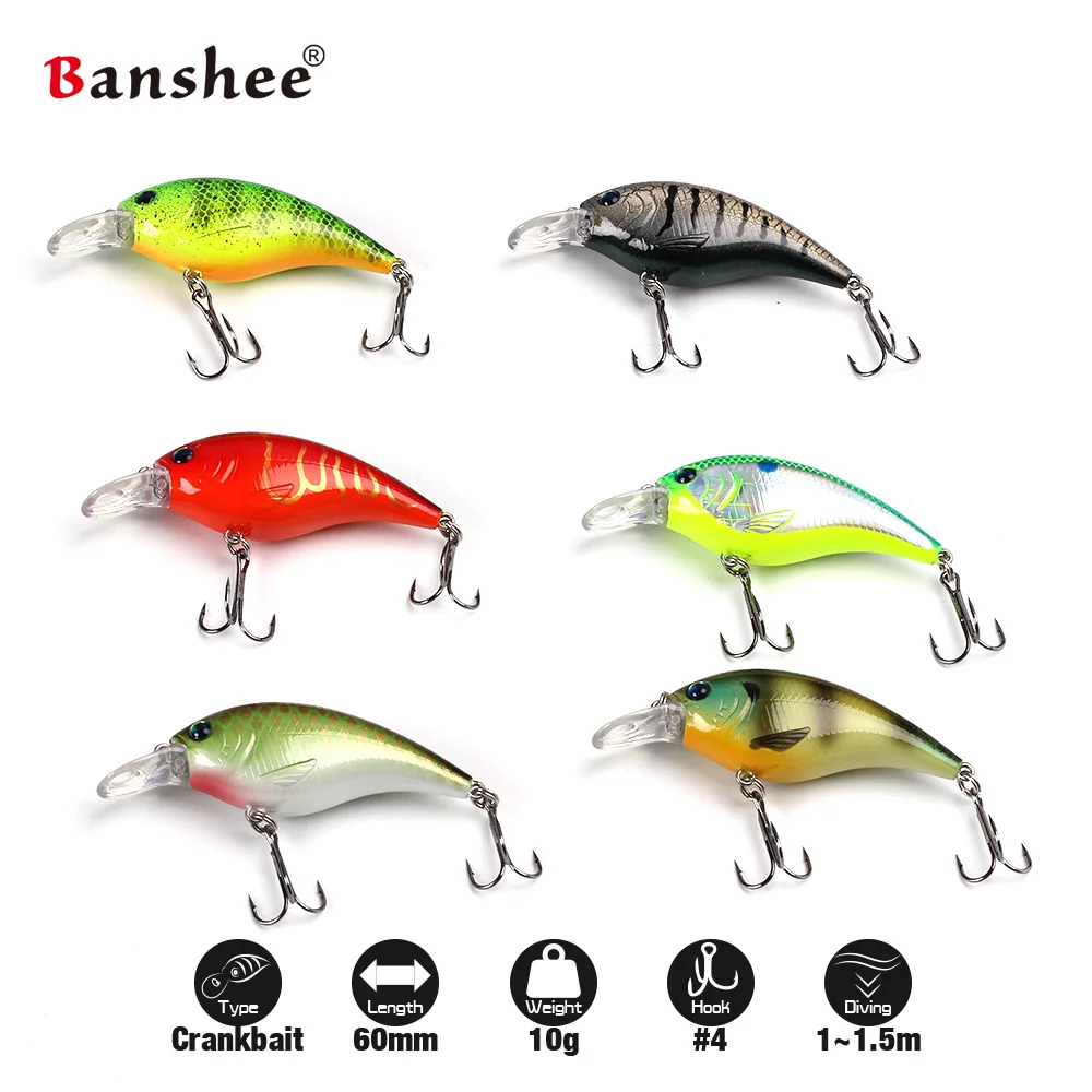 Banshee 6 шт./лот 60 мм 10 г VC01 плавающая рыболовная приманка для дайвинга погремушка