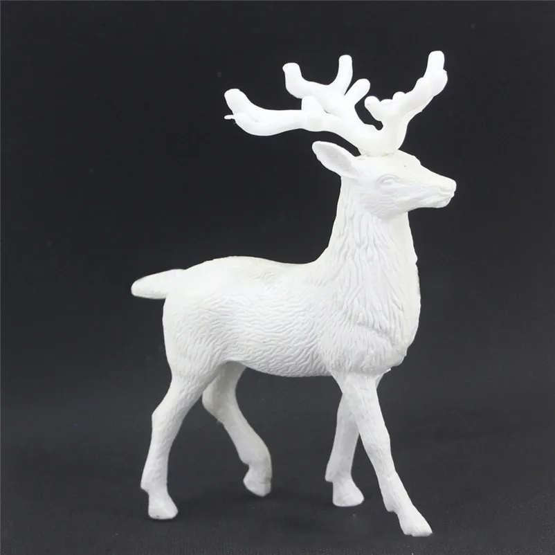

White Deer 14CM Christmas Xmas Reindeer Kid Doll Decor Home Decoration Party Ornament products Christmas Happy New Year O26TC
