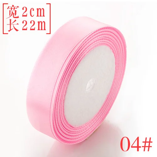 25 Yards/roll) 6/10/15/20/25mm Single Face Satin Ribbon Wholesale Wedding Christmas Gift Box Package Cake Baking Decoration - Color: Pink