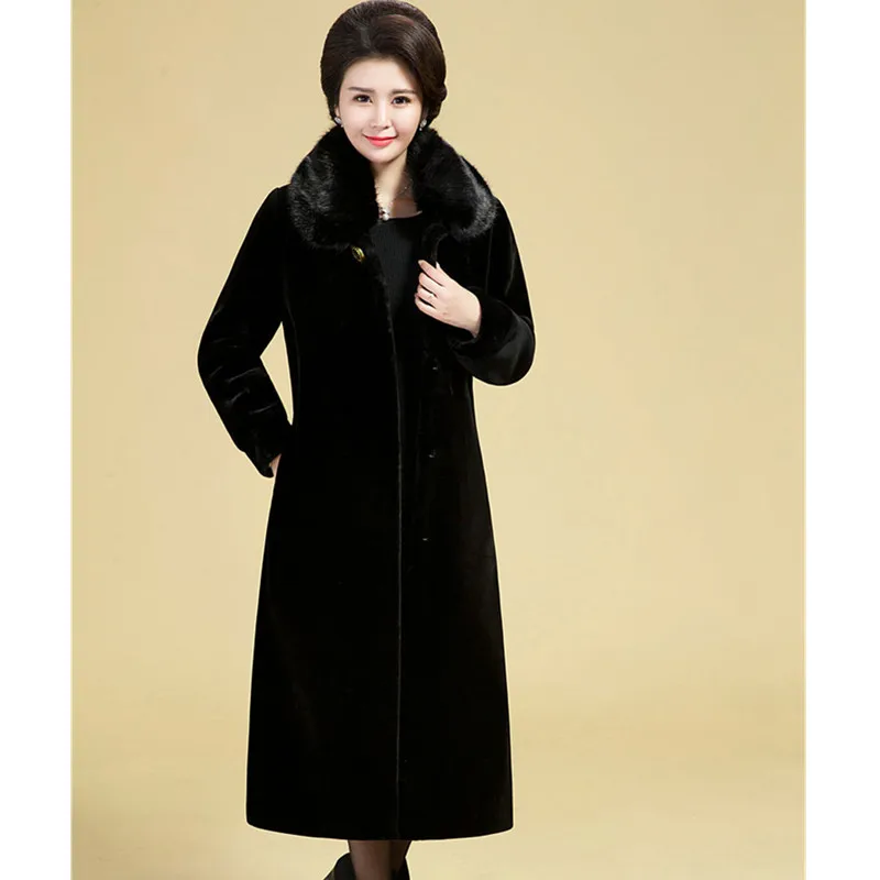 Noir Grande De Veste 3xl Luxe Imitation L Manteau Femme Survêtement En Uhytgf Fourrure Taille 1166 Vison Femmes Lâche Long Peluche D'hiver TwqAExC
