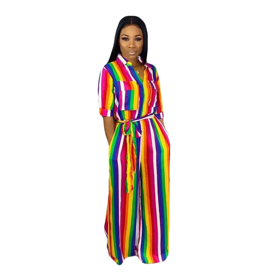 plus size rainbow jumpsuit