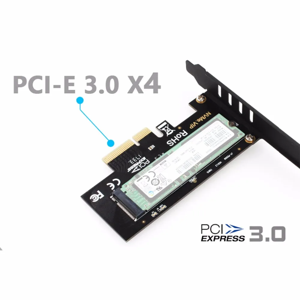 JEYI SK4 Pro M.2 NVMe SSD NGFF к PCIE X4 адаптер M ключ интерфейсная карта Suppor PCI Express 3,0x4 2230-2280 Размер m.2 полная скорость