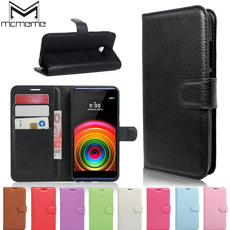 

MCMEME For LG X Power Case Luxury Wallet PU Leather Case For LG X Power K220DS Case Flip Cover Lichi Pattern Phone Bag K220 K210