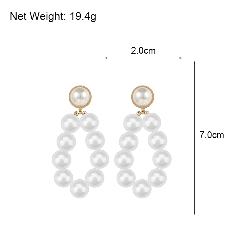 AENSOA, простые золотые и серебряные серьги-капли с большим жемчугом для женщин, массивные геометрические серьги, модные свадебные ювелирные изделия, подарок